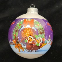 Disney Epcot Center 10th Anniversary 1992 Glass Ball Globe Merry Xmas Ornament - $24.74
