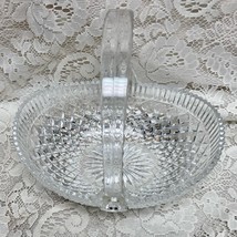 Vintage, Heavy, Diamond Pressed Glass Basket - $56.95
