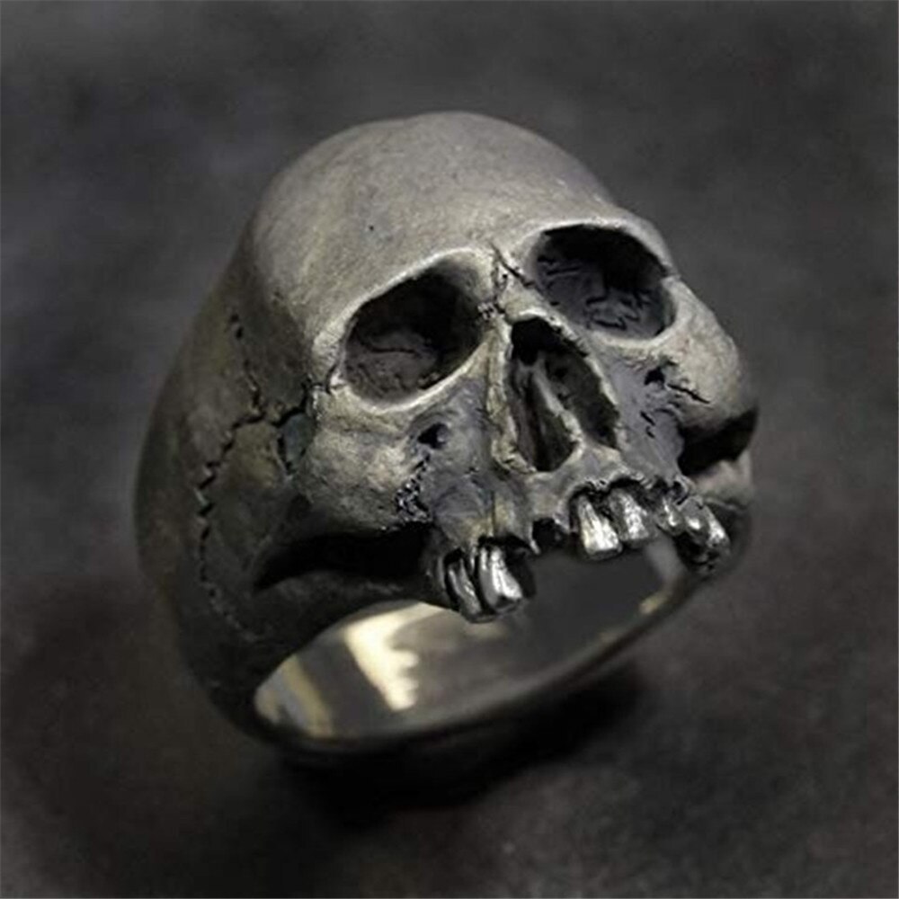 New Vintage Zinc Alloy  Silver Color Ring Mens  Biker Rock Roll Gothic Punk Jewe