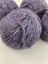 Wool Angora? Eggplant Purple Multi Color Yarn 4 Balls 14 oz Crochet Knit... - $35.73