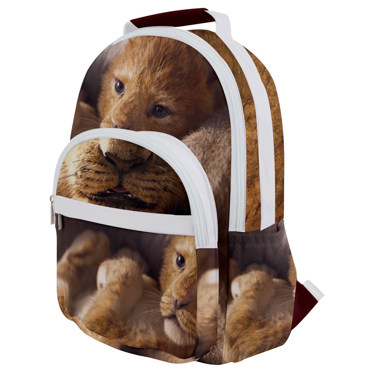 Rounded Multi Pocket Backpack kids school bag lion lions king