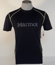 Marmot Ridgeline Graphic Black Short Sleeve Quick Dry Athletic Shirt Men... - $37.49