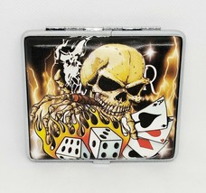 RYO Smoking Gambling Skull PU Leather Wrapped King Size Cigarette Case - $8.90