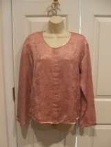 Nwt Newport News Rose Embossed Pink Oriental Style Jacket Made In Usa Size 6 - $27.71