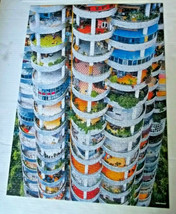 Colorful Apartment Bldg Guiyang China Cardinal 1000 pc Jigsaw Puzzle + P... - $9.89