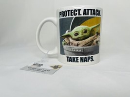 Star Wars Mug Mandalorian Baby Yoda Protect Attack Take Naps 20 Oz Coffe... - $12.27