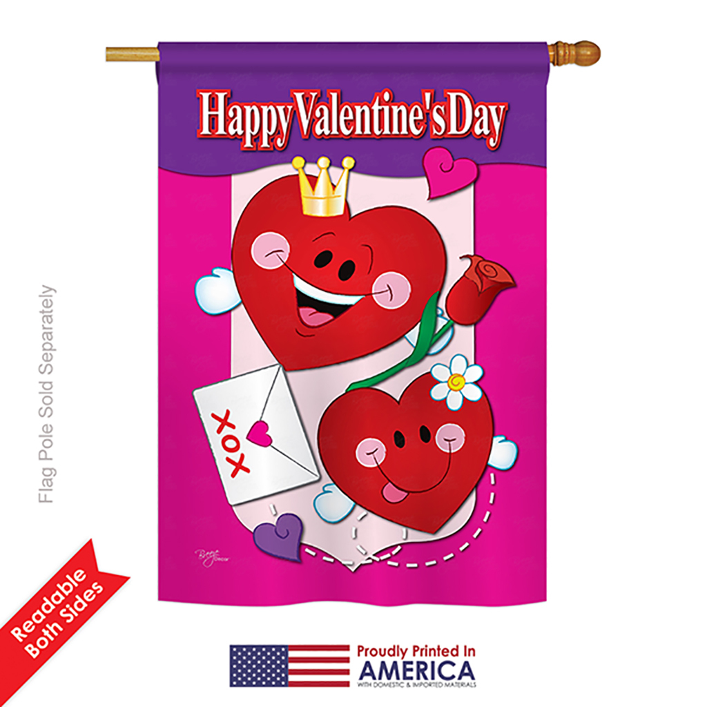 Happy Valentine's Day 28" x 40" Impressions House Flag H101040