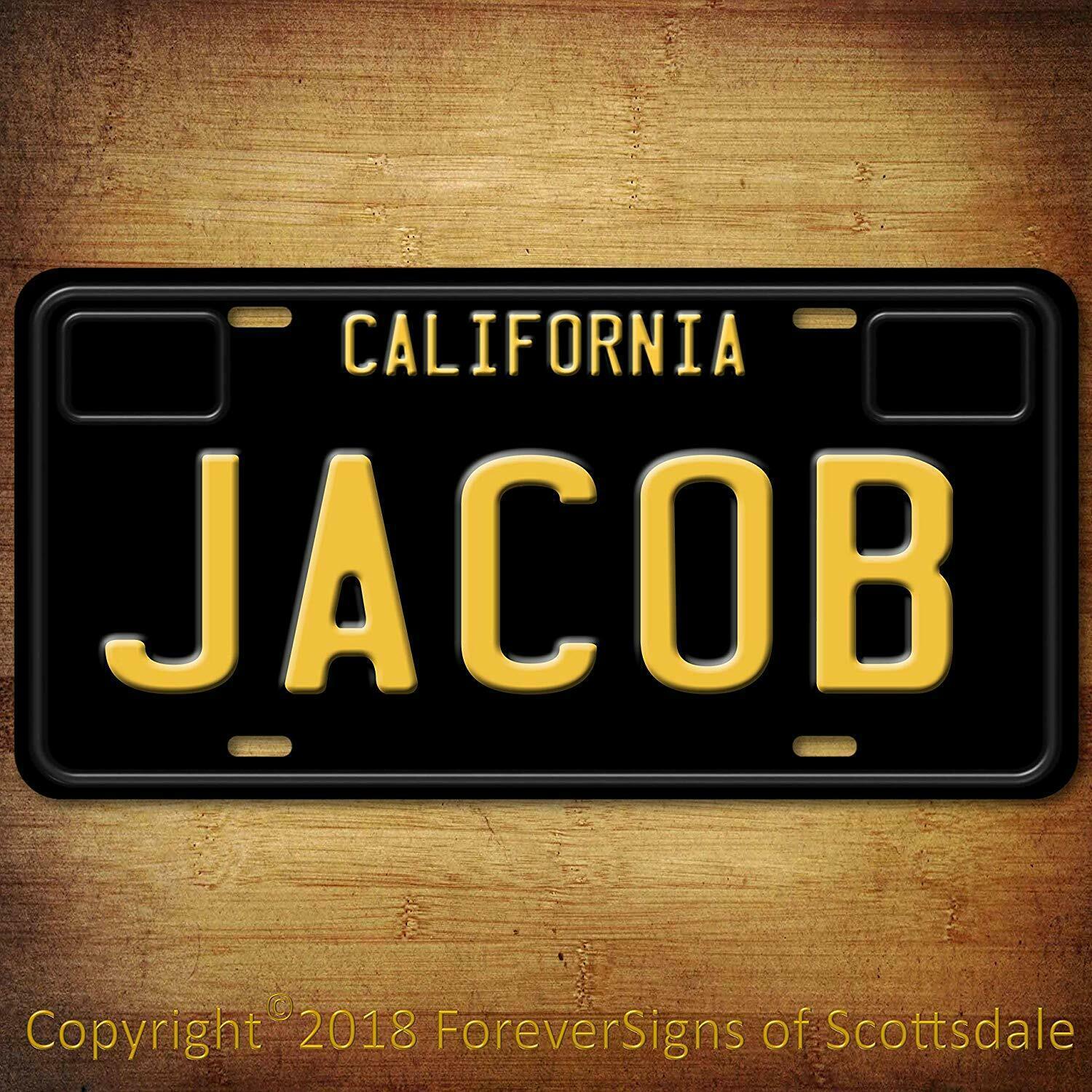 Jacob California Name License Plate Aluminum Vanity Tag Security