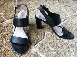 Cole Haan Grand OS 9 B Octavia Black Leather Heels Sandals - $27.08