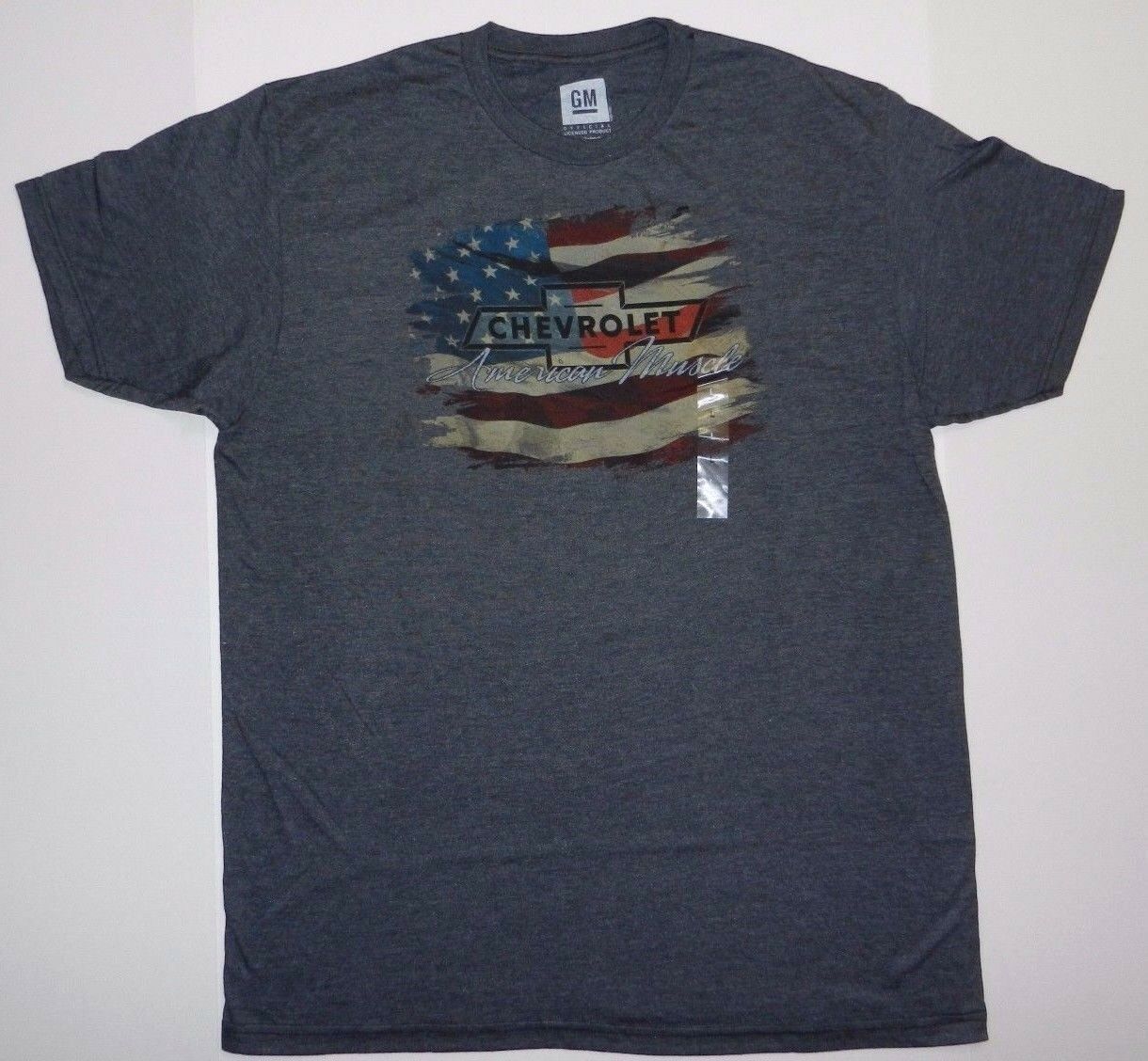 Official Licensed GM Chevrolet "American Made" Logo Flag Muscle Men's T