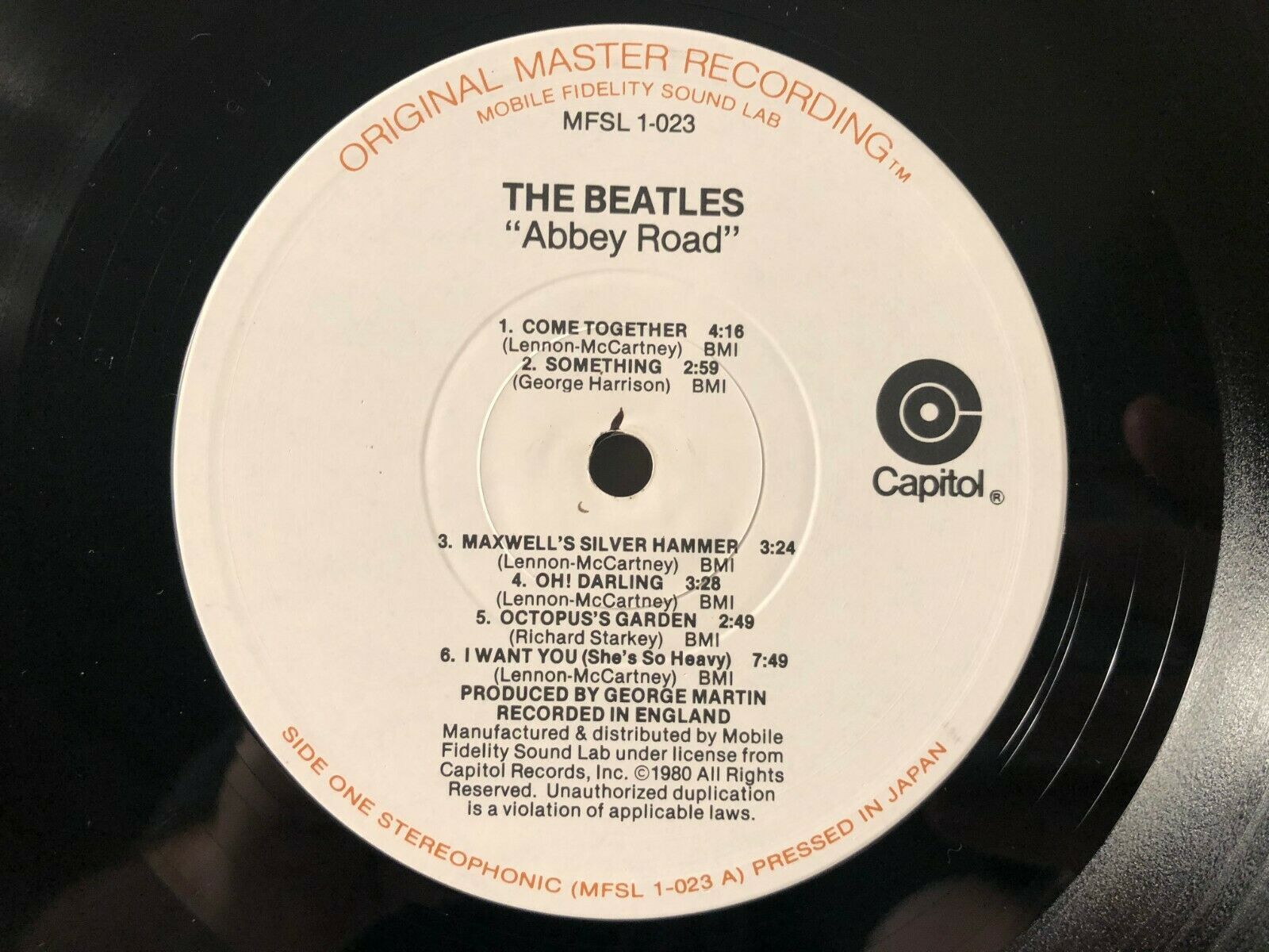 The Beatles Abbey Road LP Vinyl Album Capitol Records MFSL 1-023 EX/EX ...