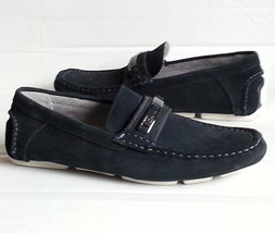 Calvin Klein Men&#39;s Loafer shoes size 8 navy blue leather suede NIB - $78.33