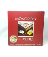 Monopoly and Clue Deluxe Vintage Wooden Board Game - $69.29