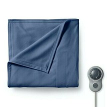 Sunbeam Full Size Electric Fleece Heated Blue Blanket With Removable Cord - $69.29