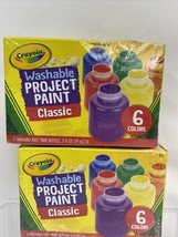 (2) Crayola 6 Different Classic Vibrant Colors Washable Project Paints Kids 3+ - $9.03