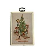 Hallmark Small Wall Plaque Christmas is a Sharing Time 1961 Joan Walsh A... - $14.85