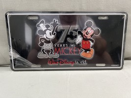 Walt Disney World 75 Years with Mickey Mouse Car License Plate Tag NEW