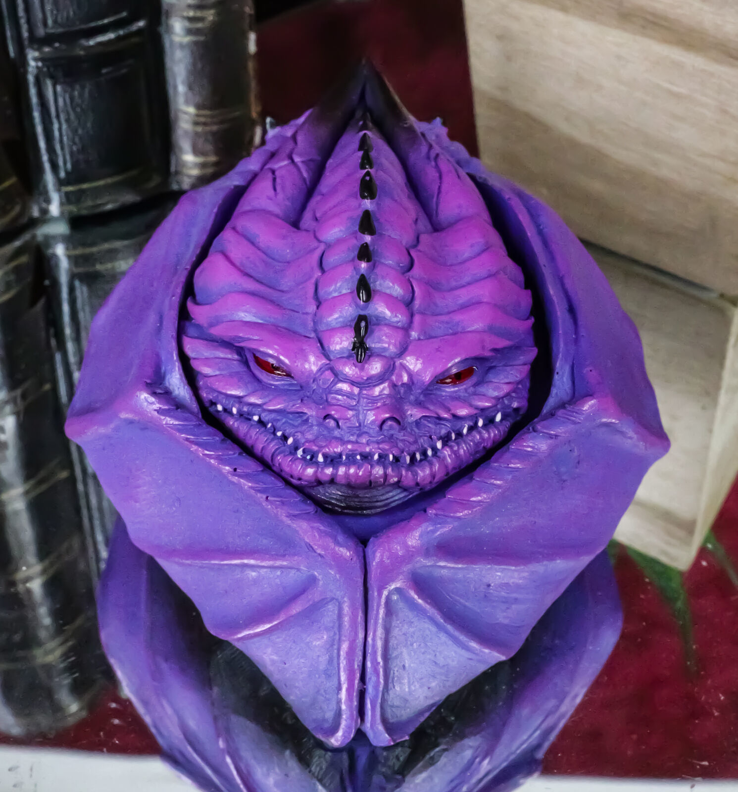Hibernating Dragon Purple Serpent Drake Small Stash Trinket Jewelry Box Figurine