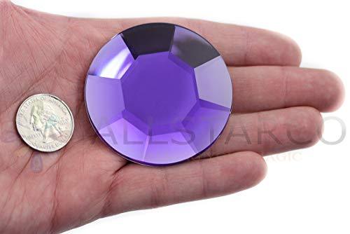 60mm Purple Violet H132 Large Self Adhesive Round Acrylic Cosplay Gem Flat Back