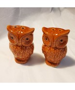 Owl Salt and Pepper Shakers, Fall Dining Decor, Ceramic Brown Bird NWT - $16.99