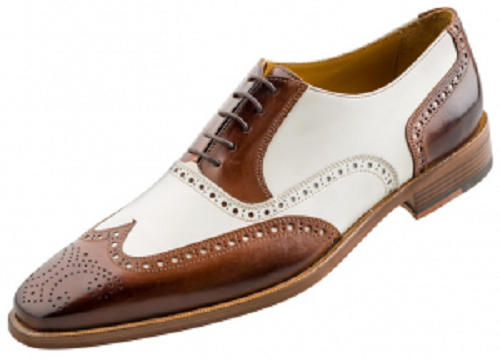 New Men Spectator Shoes Men Brogue Wingtip Brown And White Formal