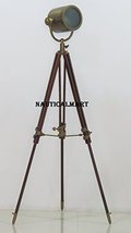 NauticalMart Antique Designer Searchlight With Brown Wooden Tripod Stand 