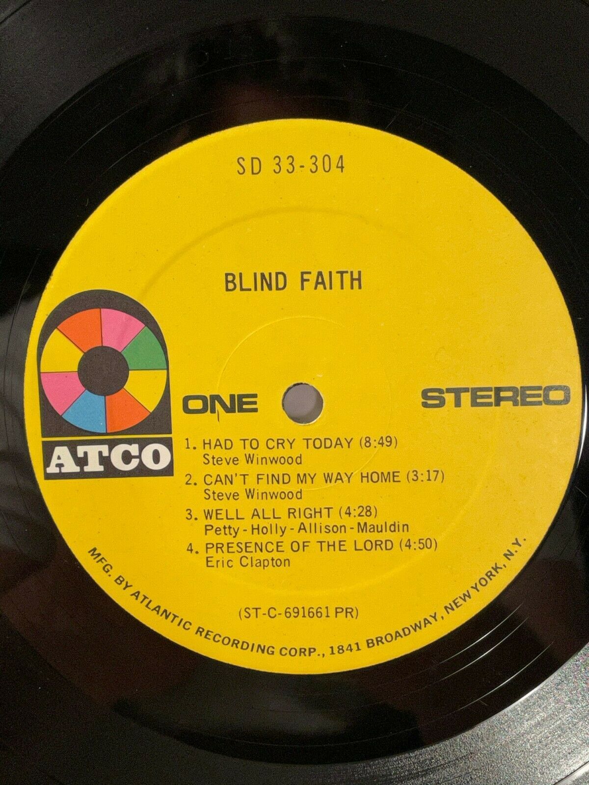 1969 Blind Faith Original Cover LP ATCO Records ‎SD 33-304A VG+/VG ...