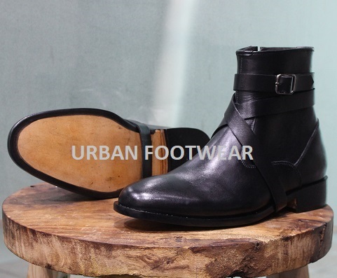 New Handmade Men's Formal Shoes Black Leather Lace up Stylish High Ankle Boots