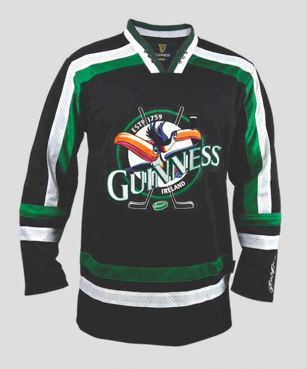 Guinness Toucan Hockey Jersey Black and Green g3007