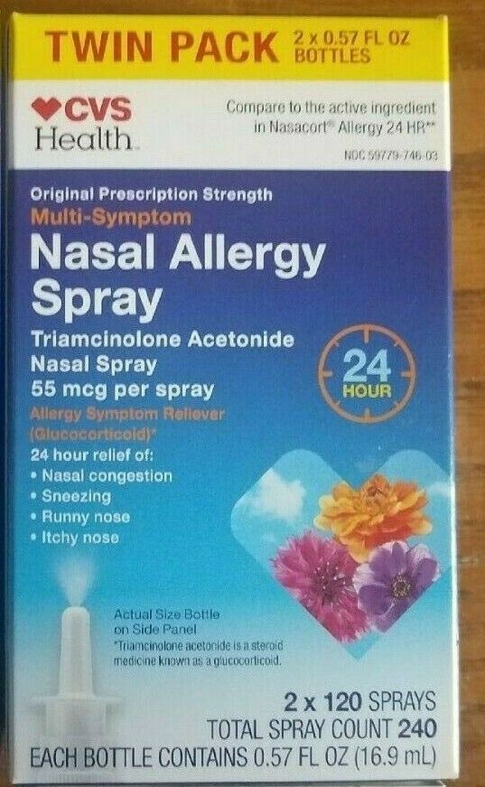 CVS Nasal Allergy Spray 120 Sprays ea Twin Pack 240 sprays New