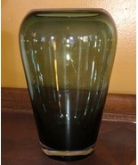 Emerald Green Vase  Large Thick  Glass 8.5&quot; Tall Vase - $32.00