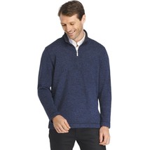 Van Heusen Navy Blue Fleece Quarter-Zip Pullover Sweater - Men's Large - $74.95