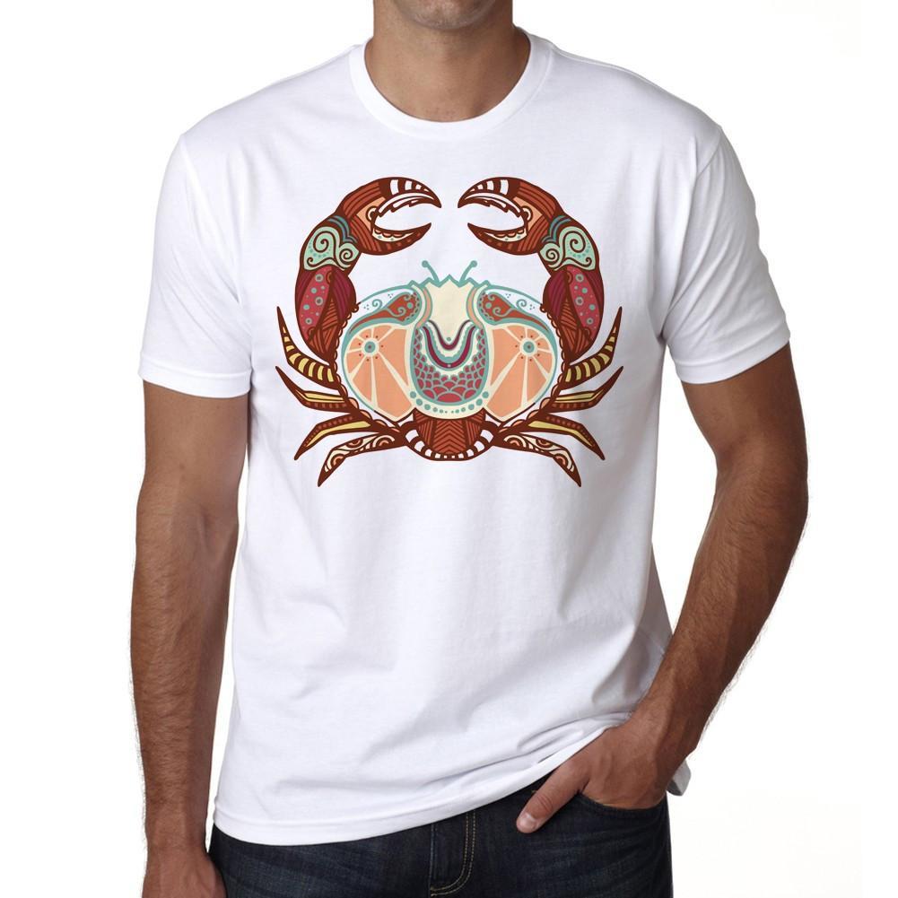 Primary image for Cancer zodiac sign, Men's White tee, 100% Cotton 00213