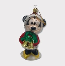 Disney Minnie Mouse In Red Suit Hand Blown Glass Christmas Ornament 5 Inches - $9.85