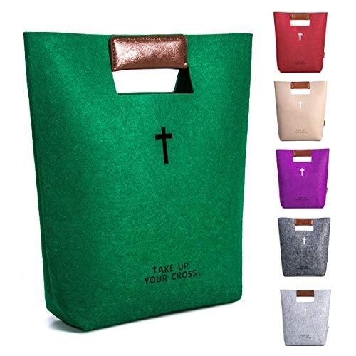 AGAPASS Cute Bible Tote for Women Church Bag with Leather Handles Bible ...