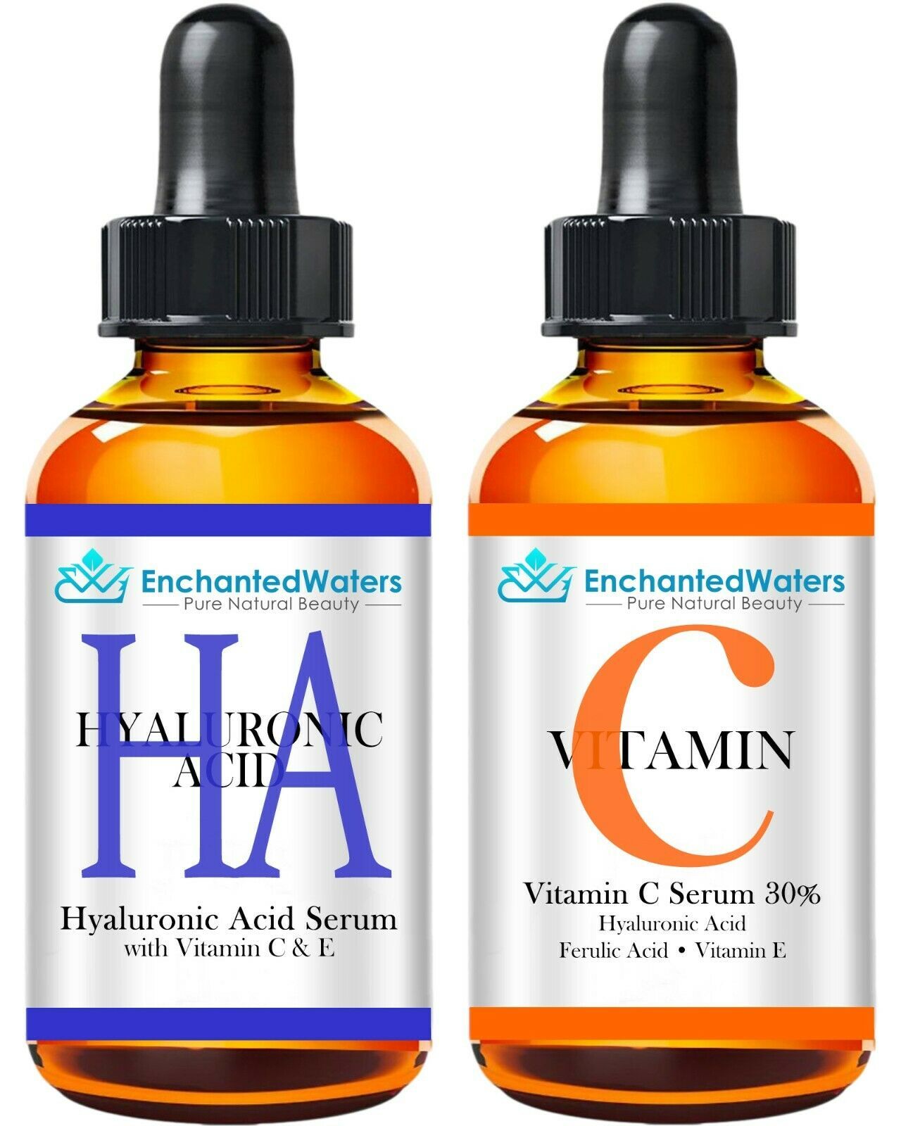 HYALURONIC ACID + VITAMIN C Anti-Aging Wrinkle Fine Line Gel-Cream-Serum 2-Pack