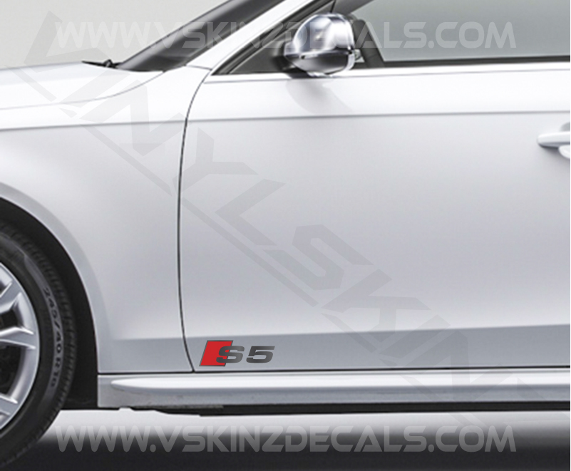 6x Audi S7 Brake Caliper Decal Stickers – S-line & Quattro Logos, Premium Cast Vinyl (Metallic Glossy)