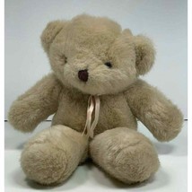 Vintage Dakin Tan Beige Plush Very Soft Teddy Bear Plush w/ Ribbon 9&quot; 1990 - $24.75