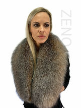 Amber Blue Frost Fox Fur Shawl 47' Saga Furs Amber Color Fur Collar Wrap Scarf image 8