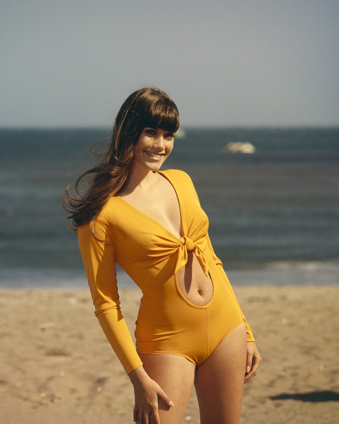 Show full-size image of Barbi Benton Sexy 1960'S Pin-Up In Yellow Swim...