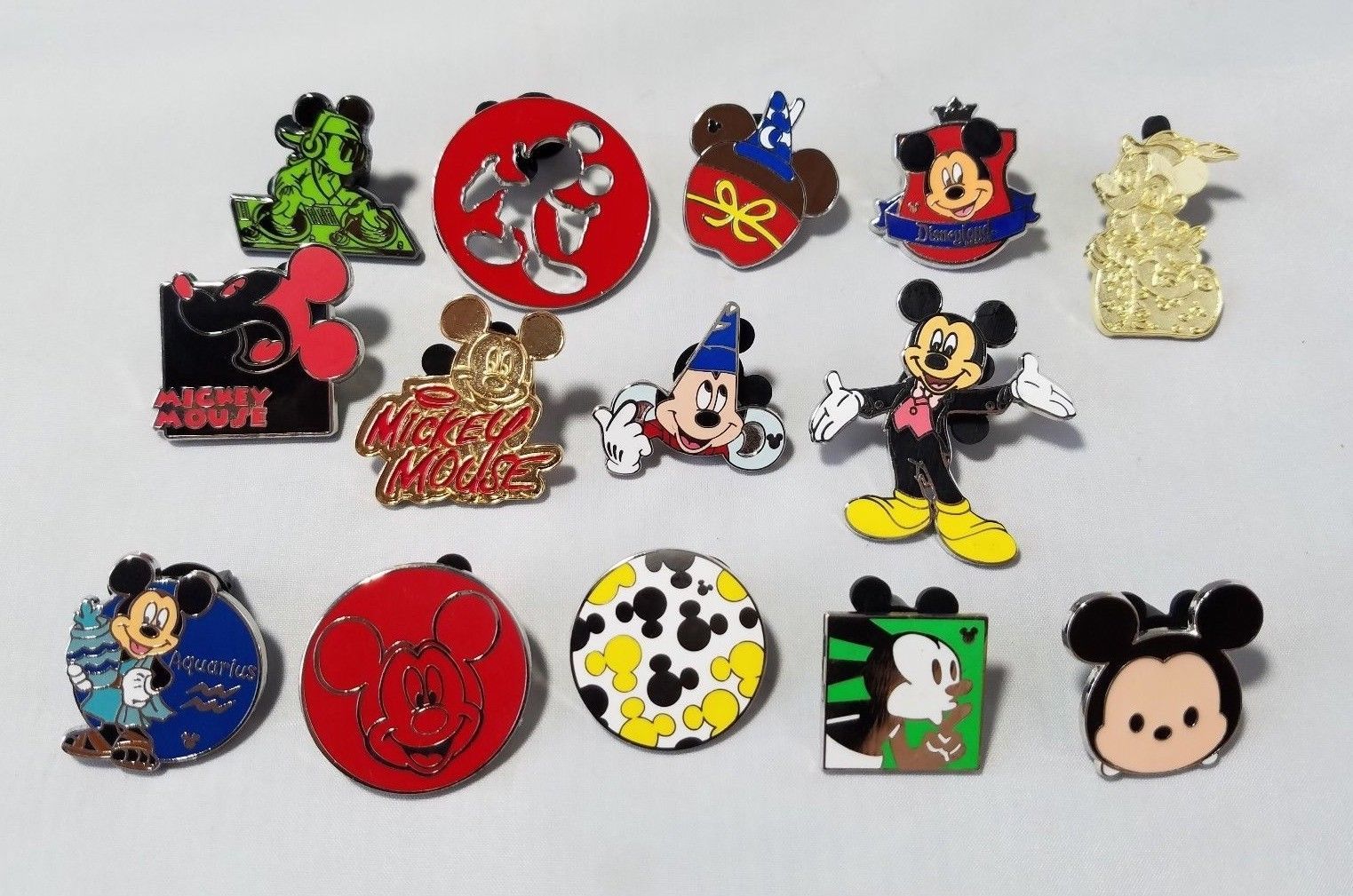 Disney Trading Pins Mickey Mouse Collectible Lot 14 Lanyard Pin ...