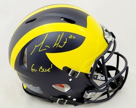MIKE HART "GO BLUE" SIGNED MICHIGAN WOLVERINES SPEED AUTHENTIC HELMET BECKETT image 1