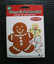 Wilton Stencil Cookie Cutter Set Gingerbread Man Christmas Xmas Holiday ... - $12.88