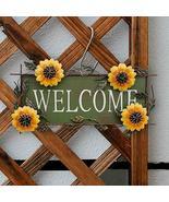 Vintage Hanging Sunflower Welcome Sign for Door Hanging Front Porch Welc... - $51.48