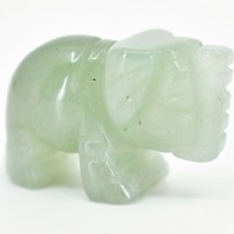 Aventurine Quartz Gemstone Tiny Miniature Elephant Figurine Hand Carved in China image 2