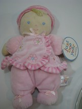 Carter’s Just One Year Pink Flower Blonde Hair Doll Rattle Lovey Flower New NWT - $14.50