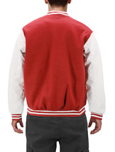 Men's Classic Two Tone Snap Button Sports Letterman Varsity Jacket w/Defects 3XL image 2