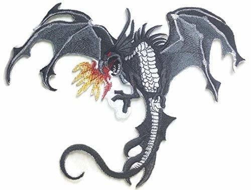 Custom Fire Breathing Dragon Embroidery Iron On/Sew Patch [9.69 x 8.99][Made i