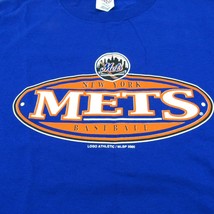 Vintage 2000 Logo 7 MLB New York Mets Team Graphic Blue T-Shirt Mens XL - $19.75