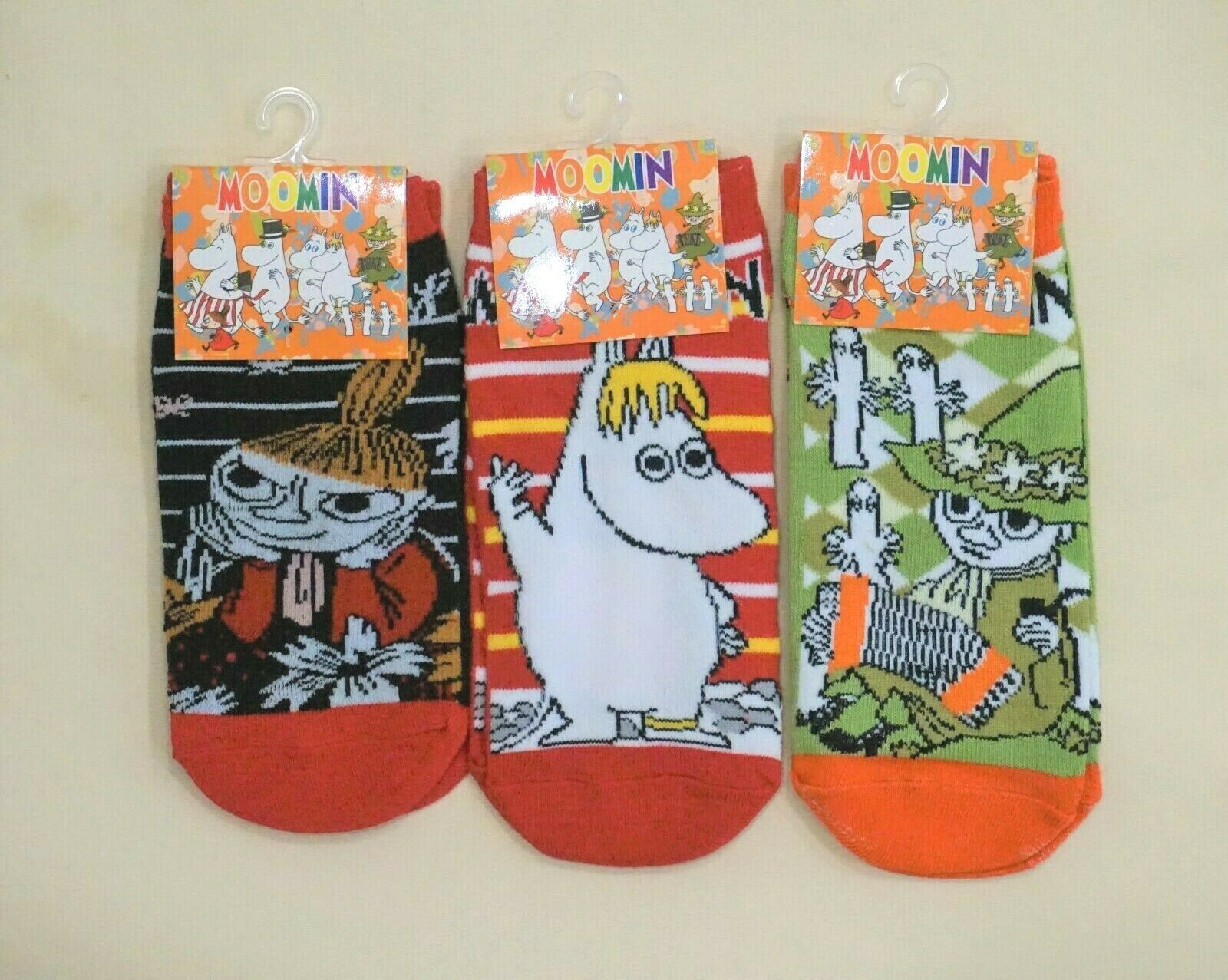 Three Pairs Japan Women's New Moomin Characters Cotton Ankle Socks One Size